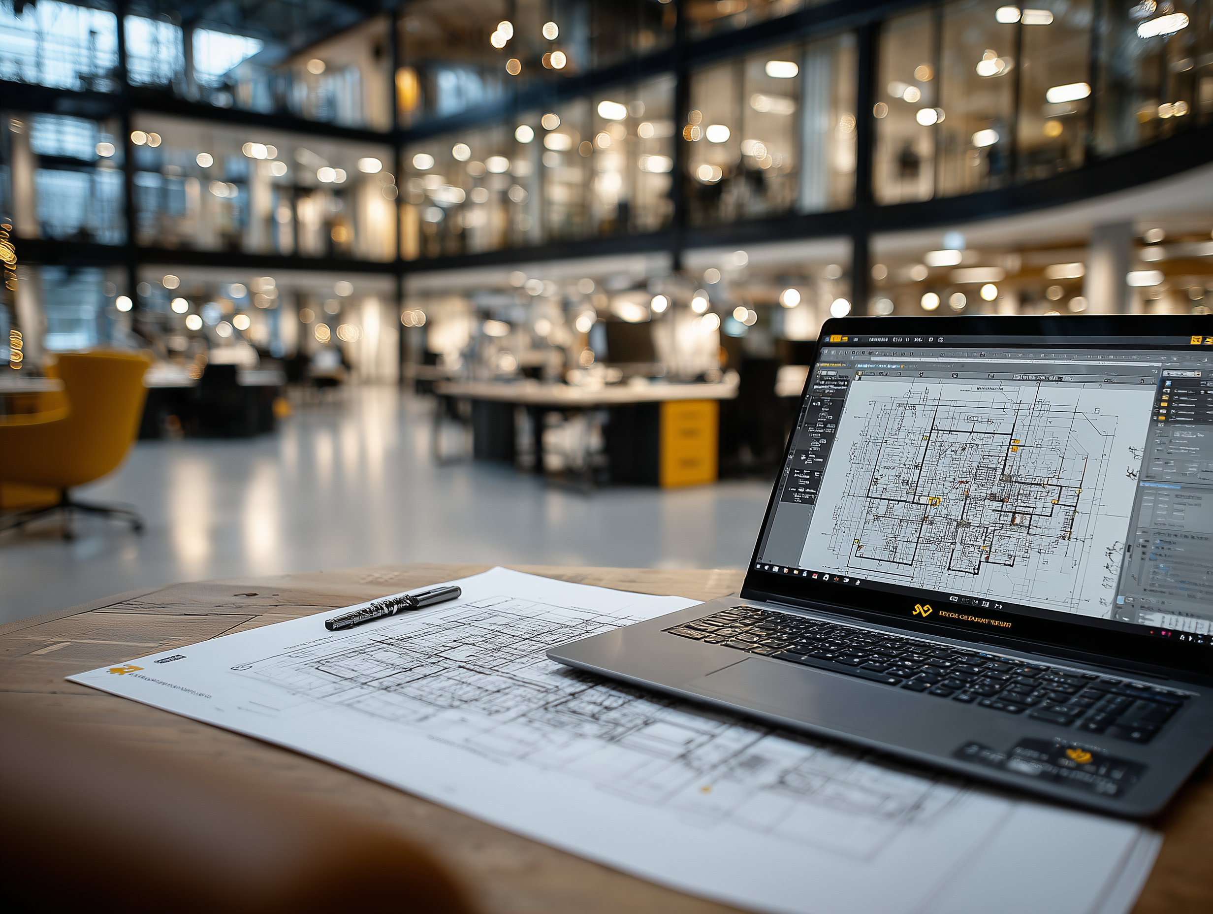 Elektrisk planlægning og design arbejdsplads med tekniske tegninger